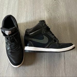 Nike Black w/ Patent Wedge Sneaker